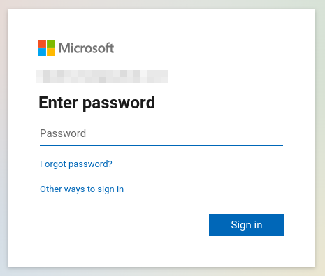 Microsoft Enter Password