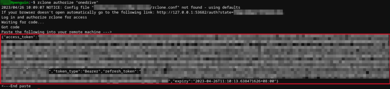 rclone - OneDrive Get Token